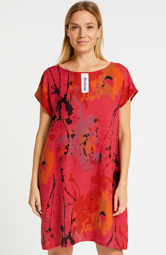 Robe en lin à motif